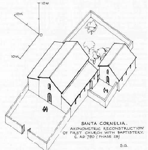 Fig. 5 ricostruzione assonometrica della Chiesa di S Pietro a Capracorum